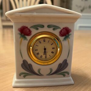 Vintage Lenox Poppies on Blue porcelain clock